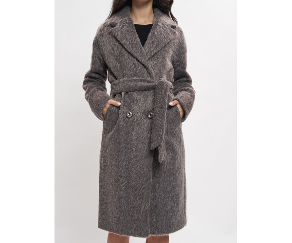Пальто зимняя женская темно-серого цвета 42114TC