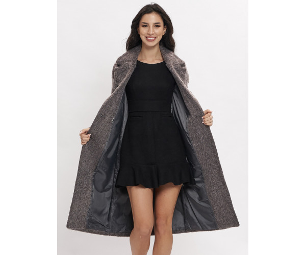 Пальто зимняя женская темно-серого цвета 42114TC