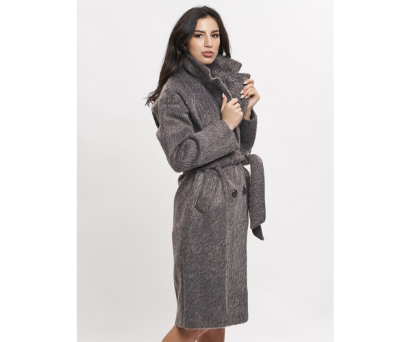 Пальто зимняя женская темно-серого цвета 42114TC