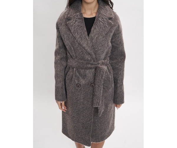 Пальто зимняя женская темно-серого цвета 42114TC