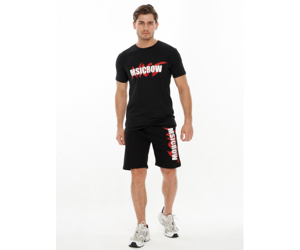 Костюм шорты и футболка черного цвета 221007Ch