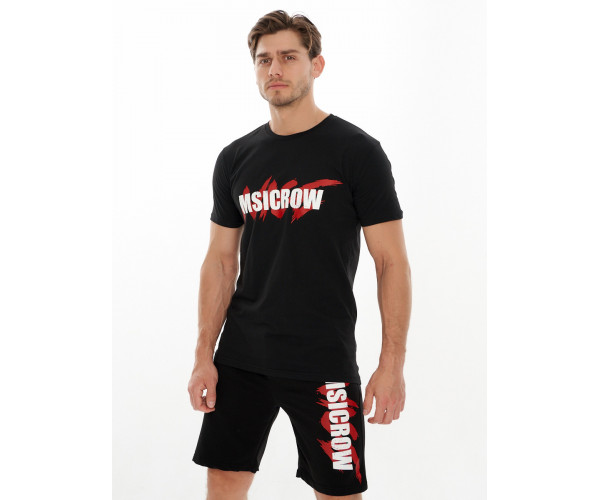 Костюм шорты и футболка черного цвета 221007Ch