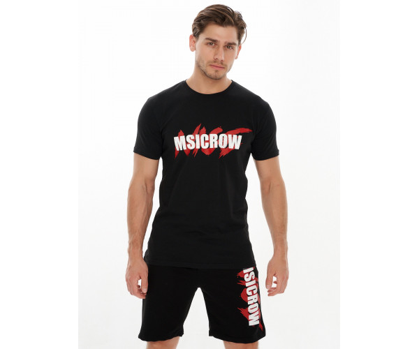 Костюм шорты и футболка черного цвета 221007Ch