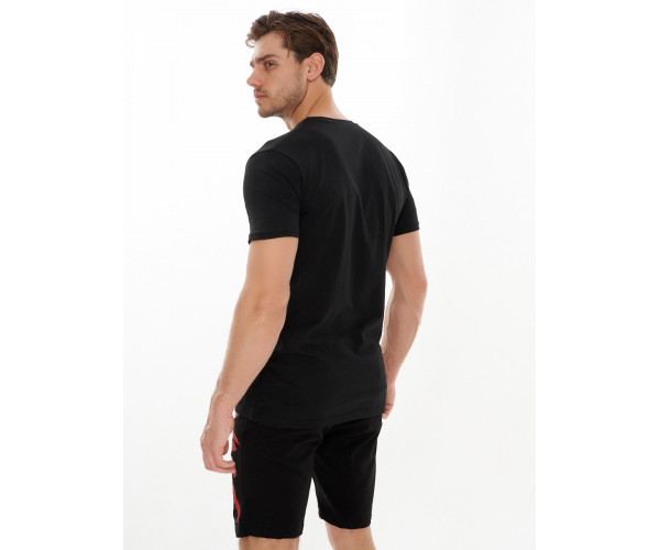 Костюм шорты и футболка черного цвета 221007Ch