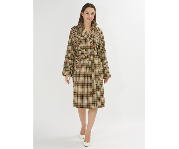 Пальто демисезонное горчичного цвета 42121-1G