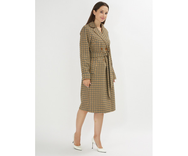 Пальто демисезонное горчичного цвета 42121-1G