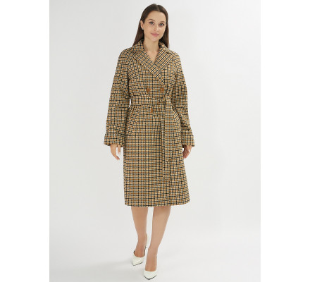 Пальто демисезонное горчичного цвета 42121-1G