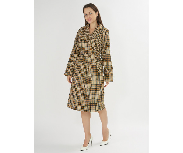 Пальто демисезонное горчичного цвета 42121-1G