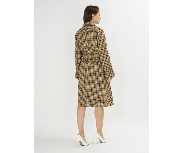 Пальто демисезонное горчичного цвета 42121-1G