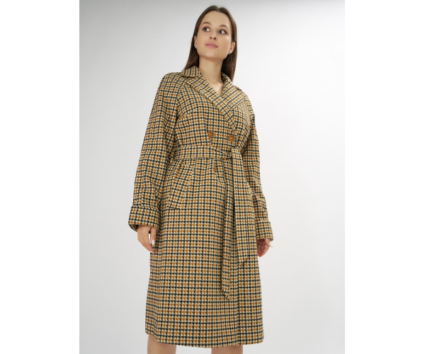 Пальто демисезонное горчичного цвета 42121-1G