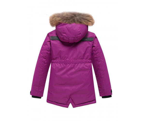 Парка зимняя Valianly для девочки фиолетового цвета 9034F