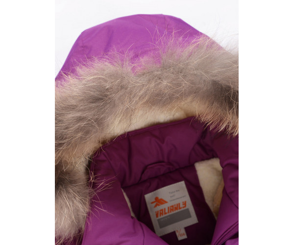 Парка зимняя Valianly для девочки фиолетового цвета 9034F