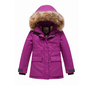 Парка зимняя Valianly для девочки фиолетового цвета 9034F