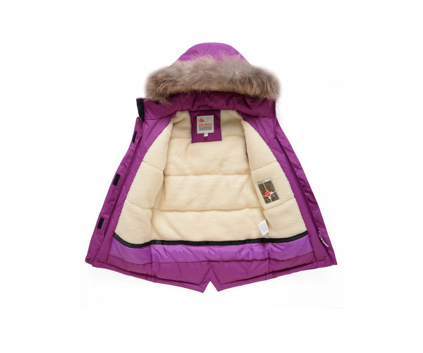 Парка зимняя Valianly для девочки фиолетового цвета 9034F