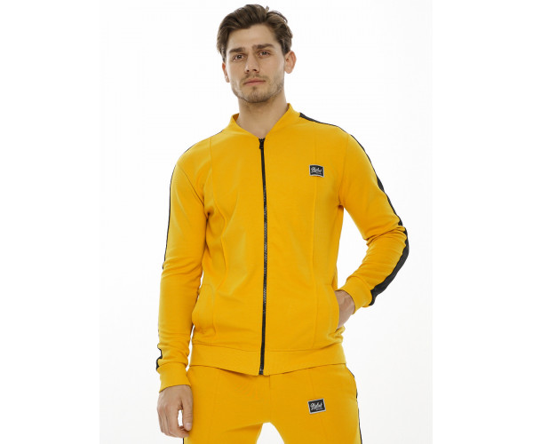 Трикотажный спортивный костюм горчичного цвета 9152G