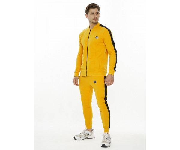 Трикотажный спортивный костюм горчичного цвета 9152G