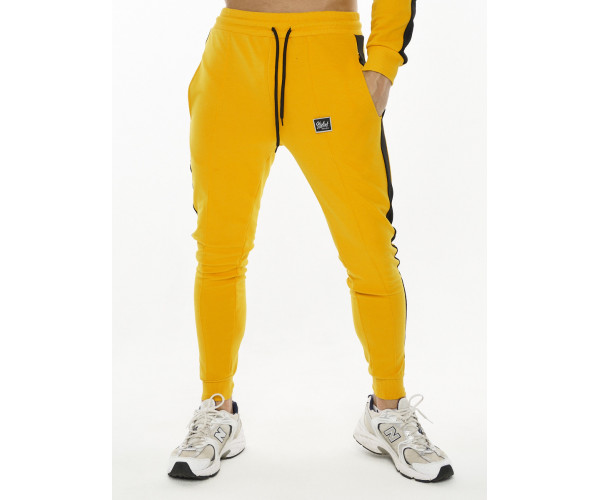 Трикотажный спортивный костюм горчичного цвета 9152G