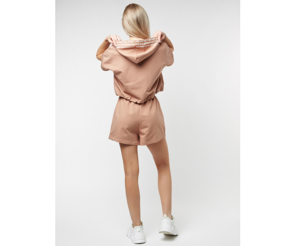 Костюм шорты и топ коричневого цвета 21117K
