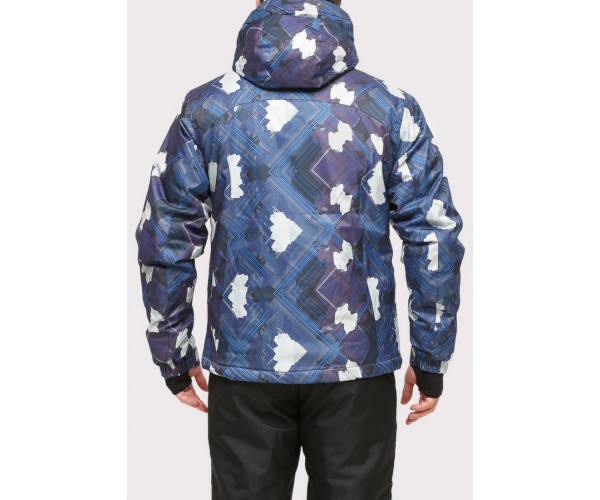 Мужская зимняя горнолыжная куртка утепленная темно-синего цвета 18108TS