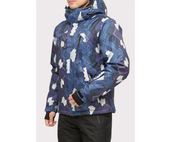 Мужская зимняя горнолыжная куртка утепленная темно-синего цвета 18108TS