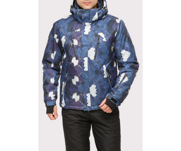 Мужская зимняя горнолыжная куртка утепленная темно-синего цвета 18108TS