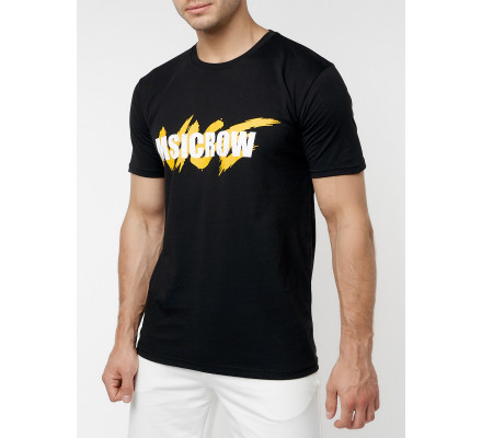 Мужские футболки с принтом желтого цвета 22013J