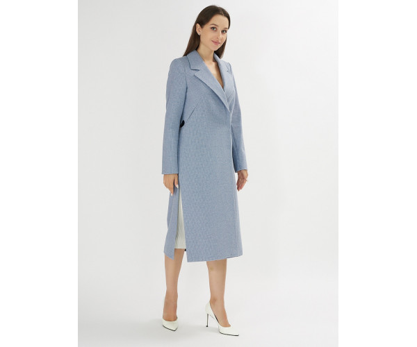 Пальто демисезонное голубого цвета 42105Gl