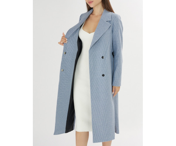 Пальто демисезонное голубого цвета 42105Gl