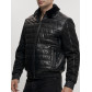 Классическая куртка кожанные мужская черного цвета 2499Ch