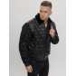 Классическая куртка кожанные мужская черного цвета 2499Ch