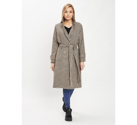 Пальто демисезонное бежевого цвета 42123B