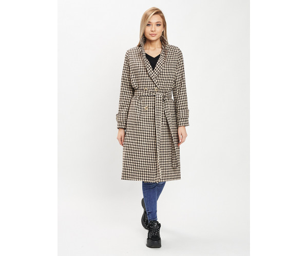 Пальто демисезонное бежевого цвета 42123B