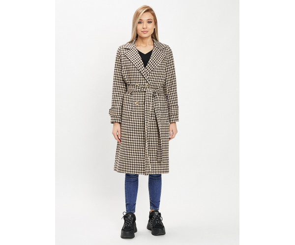 Пальто демисезонное бежевого цвета 42123B