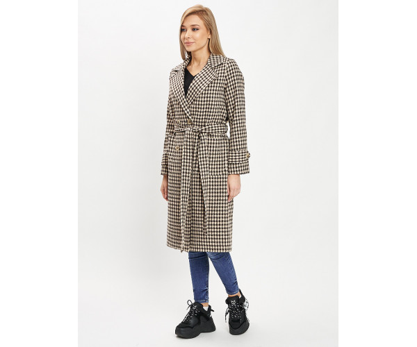 Пальто демисезонное бежевого цвета 42123B