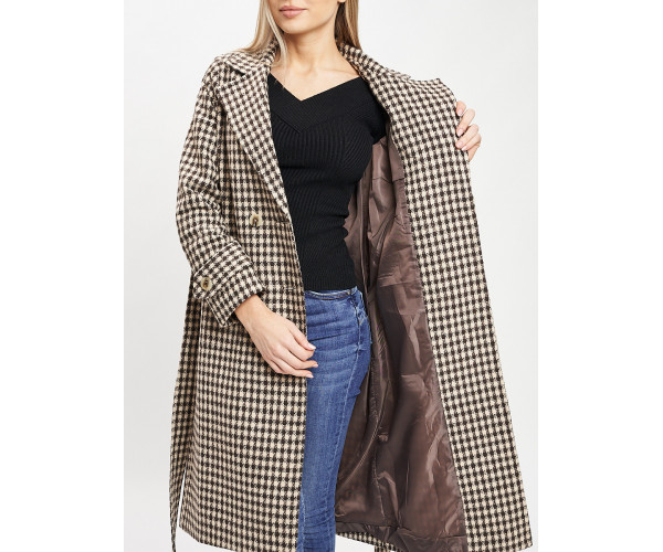 Пальто демисезонное бежевого цвета 42123B