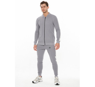 Трикотажный спортивный костюм серого цвета 9152Sr