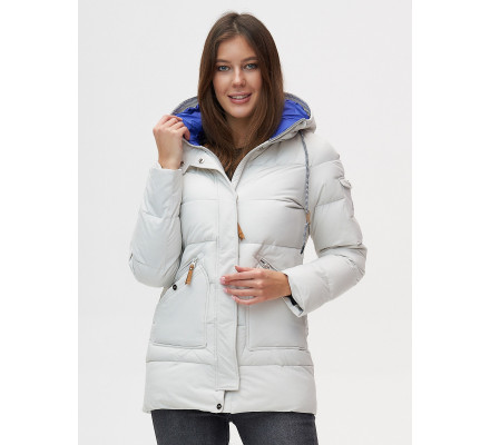 Куртка зимняя  светло-серого цвета 2080SS