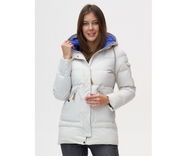 Куртка зимняя  светло-серого цвета 2080SS