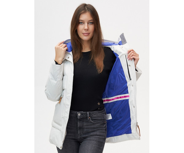 Куртка зимняя  светло-серого цвета 2080SS