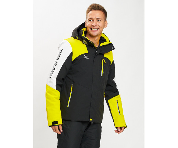 Горнолыжная куртка мужская желтого цвета 77018J