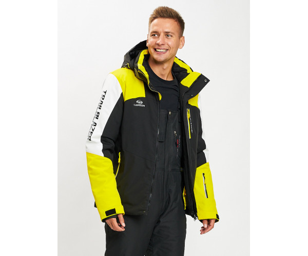 Горнолыжная куртка мужская желтого цвета 77018J