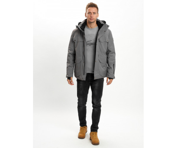 Горнолыжная куртка мужская  серого цвета 2088Sr