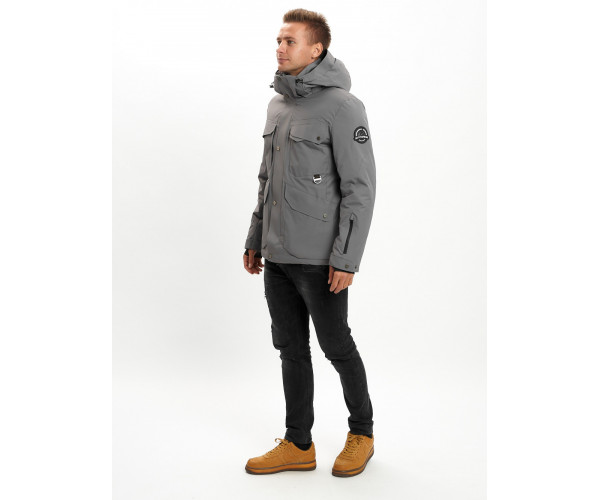 Горнолыжная куртка мужская  серого цвета 2088Sr