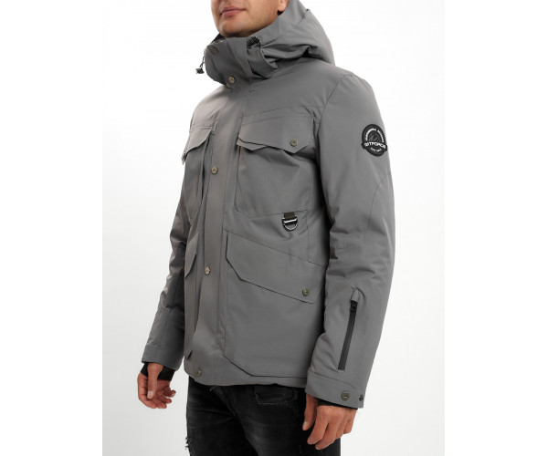 Горнолыжная куртка мужская  серого цвета 2088Sr