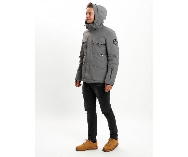 Горнолыжная куртка мужская  серого цвета 2088Sr