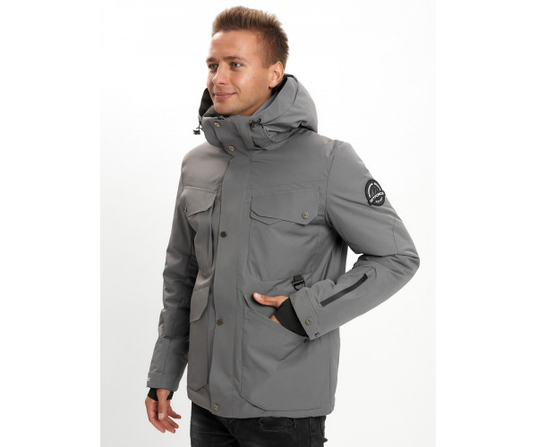 Горнолыжная куртка мужская  серого цвета 2088Sr