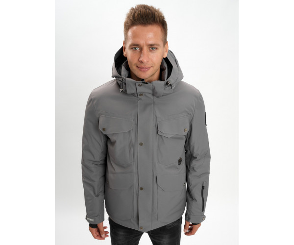 Горнолыжная куртка мужская  серого цвета 2088Sr