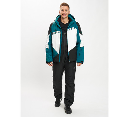 Горнолыжный костюм мужской темно-зеленого цвета 077016TZ