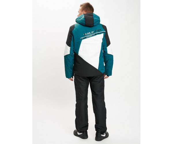 Горнолыжный костюм мужской темно-зеленого цвета 077016TZ