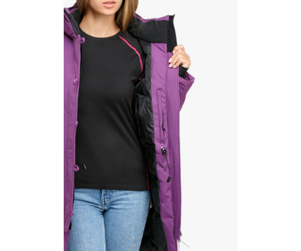 Женская зимняя парка фиолетового цвета 1806F